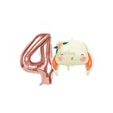 Parti Station Woodland Tavşan Rosegold 4 Yaş Doğum Günü Balon Set PSTAVSANBSR