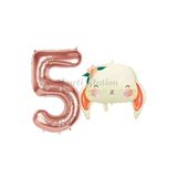 Parti Station Woodland Tavşan Rosegold 5 Yaş Doğum Günü Balon Set PSTAVSANBSR