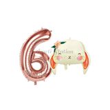 Parti Station Woodland Tavşan Rosegold 6 Yaş Doğum Günü Balon Set PSTAVSANBSR