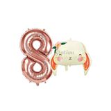 Parti Station Woodland Tavşan Rosegold 8 Yaş Doğum Günü Balon Set PSTAVSANBSR