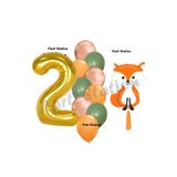 Parti Station Woodland Tilki Gold 2 Yaş Doğum Günü Balon Set PSTİLKİ-3