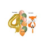 Parti Station Woodland Tilki Gold 4 Yaş Doğum Günü Balon Set PSTİLKİ-3