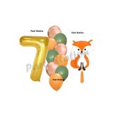 Parti Station Woodland Tilki Gold 7 Yaş Doğum Günü Balon Set PSTİLKİ-3