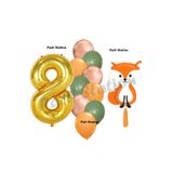 Parti Station Woodland Tilki Gold 8 Yaş Doğum Günü Balon Set PSTİLKİ-3