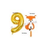 Parti Station Woodland Tilki Gold 9 Yaş Doğum Günü Balon Set PSTİLKİ-1