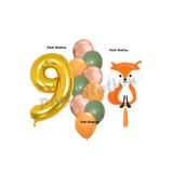 Parti Station Woodland Tilki Gold 9 Yaş Doğum Günü Balon Set PSTİLKİ-3