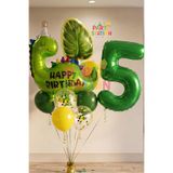 Parti Station Yeşil Dinozor Konsept 5 Yaş Balon Set Dinozor Tema Doğum Günü Folyo Balon Set