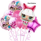 Parti Station Yıldız Balonlu Konsept Doğum Günü Balon Set Diva LOL Bebek Tema Doğum Günü Balon Set
