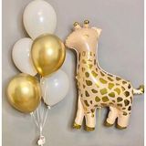 Parti Station Zürafa Balon Set Yıldız Balon Folyo Set Konsept Doğum Günü Set Yaş Balon Set