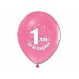 Parti Sürprizi 1 Yaş Kız Latex Balon 10 Adet