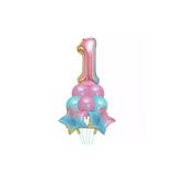 Parti Sürprizi 1 Yaş Unicorn Rainbow Folyo Balon Set