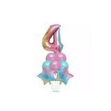 Parti Sürprizi 4 Yaş Unicorn Rainbow Folyo Balon Set