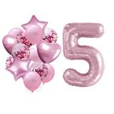 Parti Sürprizi 5 Yaş Pembe Folyo Balon Set