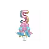 Parti Sürprizi 5 Yaş Unicorn Rainbow Folyo Balon Set, PS1315