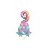 Parti Sürprizi 9 Yaş Unicorn Rainbow Folyo Balon Set