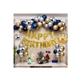 Parti Sürprizi Altın Happy Birthday Zincir Balon Set
