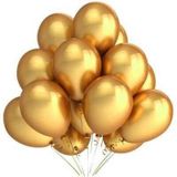 Parti Sürprizi Altın Renk Metalik 10 Adet Latex Balon