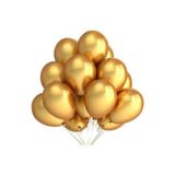 Parti Sürprizi Altın Renk Metalik 10 Lu Latex Balon