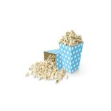 Parti Sürprizi Bebek Mavisi-beyaz Puanlı Popcorn Mısır Kutusu 8 Adet
