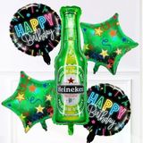 Parti Sürprizi Bira Şişesi Happy Birthday 5 Li Folyo Balon Set