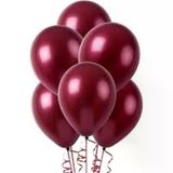 Parti Sürprizi Bordo Metalik Latex Balon 10 Adet