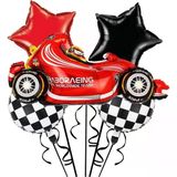 Parti Sürprizi Formüla Yarış Arabası Damalı Folyo Balon 5 li Set