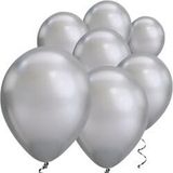 Parti Sürprizi Gümüş Metalik 10 Adet Latex Balon