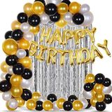 Parti Sürprizi Happy Birthday Altın Latex Balon Seti