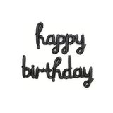 parti sürprizi Happy Birthday El Yazısı Siyah Renk Folyo Balon