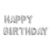 Parti Sürprizi Happy Birthday Gümüş Harfler Folyo Balon