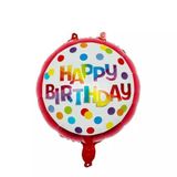 Parti Sürprizi Happy Birthday Kırmızı Puanlı Folyo Balon