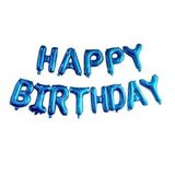 Parti Sürprizi Happy Birthday Mavi Harf Folyo Balon Set