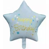 Parti Sürprizi Happy Birthday Mavi Yıldız Folyo Balon 1 Adet
