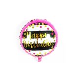 Parti Sürprizi Happy Birthday Pembe Puanlı Folyo Balon
