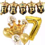 Parti Sürprizi Happy Yazılı Gold Konfetili 7 Yaş Rakam Balon Set