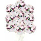 Parti Sürprizi İçi Karışık Renkli Konfetili Şeffaf Balon 10 Adet