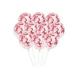 Parti Sürprizi Içi Kırmızı Renk Konfetili Şeffaf Süper Lüks Balon 10 Adet 30 Cm