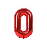 Parti Sürprizi Kırmızı 0 Rakam Folyo Balon 100 Cm