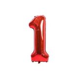 Parti Sürprizi Kırmızı 1 Rakam Folyo Balon 40 cm 1 Adet