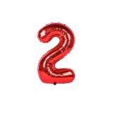 Parti Sürprizi Kırmızı 2 Rakam Folyo Balon 40 cm 1 Adet