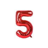 Parti Sürprizi Kırmızı 5 Rakam Folyo Balon 40 cm 1 Adet