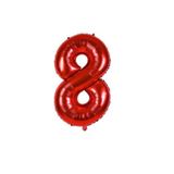 Parti Sürprizi Kırmızı 8 Rakam Folyo Balon 40 cm 1 Adet