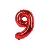 Parti Sürprizi Kırmızı 9 Rakam Folyo Balon 40 cm 1 Adet