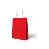 Parti Sürprizi Kırmızı Büküm Saplı 6 Adet Hediye Çantası 22 X 24 Cm