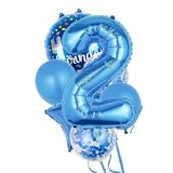 Parti Sürprizi Mavi 2 Yaş Happy Birthday Konfetili Balon Set