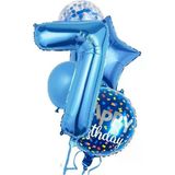 Parti Sürprizi Mavi 7 Yaş Happy Birthday Konfetili Balon Set