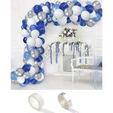 Parti Sürprizi Mavi Beyaz Latex Balon Zincir Set 100 Adet