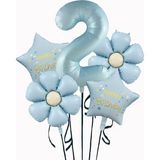 Parti Sürprizi Mavi Happy Birthday 2 Yaş Folyo Balon Set