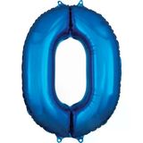 Parti Sürprizi Mavi Renk 0 Rakam Folyo Balon 100 Cm