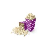 Parti Sürprizi Mor Puantiyeli Popcorn Mısır Kutusu 8 Adet